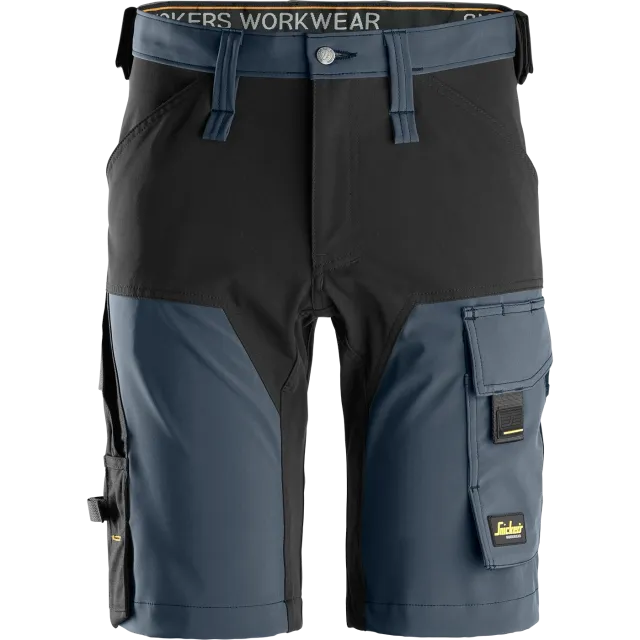 SNICKERS WORKWEAR AllroundWork -softshell-työshortsit, Laivastonsininen / Musta