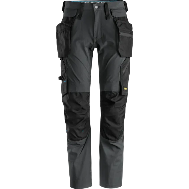 SNICKERS WORKWEAR LiteWork stretš tööpüksid eemaldatavate ripptaskutega, Terashall / Must