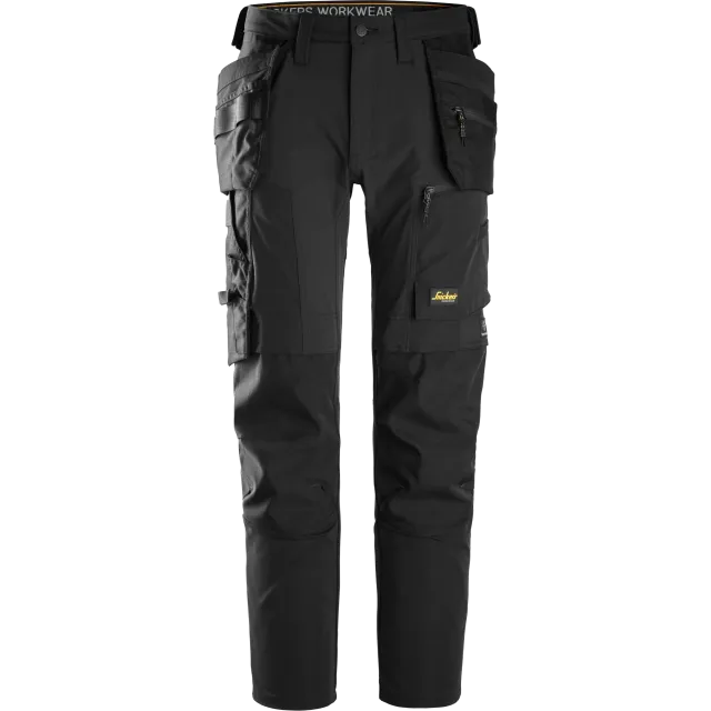 SNICKERS WORKWEAR Stretch tööpüksid ripptaskutega, Must