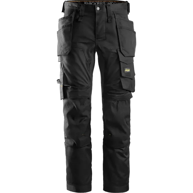 SNICKERS WORKWEAR AllroundWork -stretch-työhousut riipputaskuilla, Musta