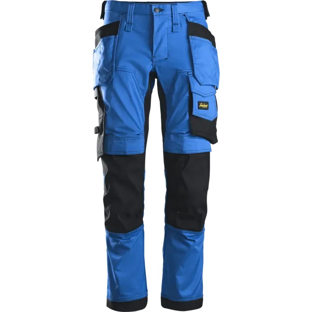 SNICKERS WORKWEAR AllroundWork -stretch-työhousut riipputaskuilla, Aito sininen / Musta