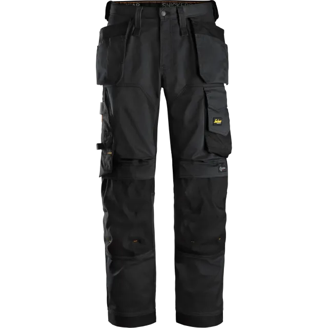 SNICKERS WORKWEAR AllroundWork väljänmalliset stretch-työhousut riipputaskuilla, Musta