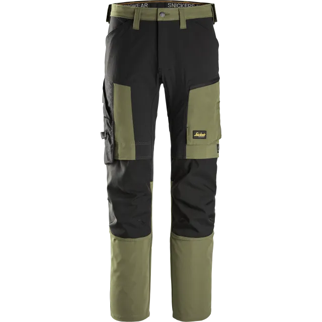 SNICKERS WORKWEAR Stretch tööpüksid, Khakiroheline / Must