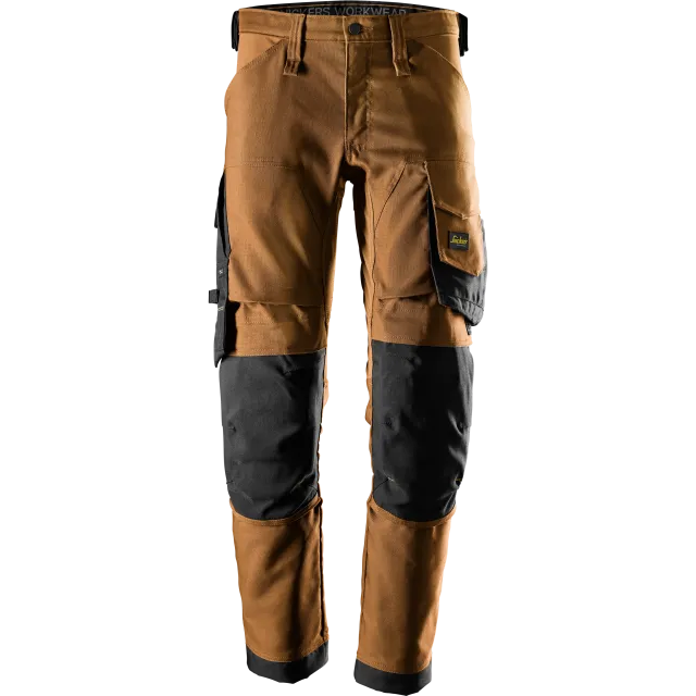SNICKERS WORKWEAR Canvas Stretch tööpüksid, Pruun / Must
