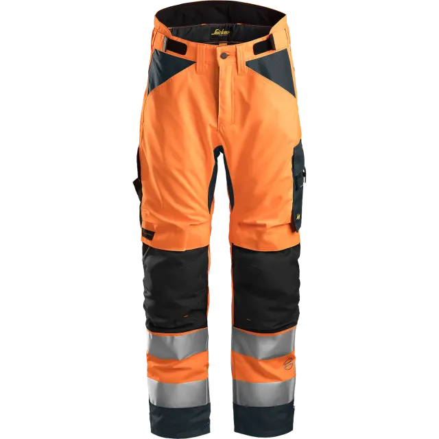 SNICKERS WORKWEAR AllroundWork 37.5® Hi-Vis -talvihousut, Huomio-oranssi / Teräksenharmaa
