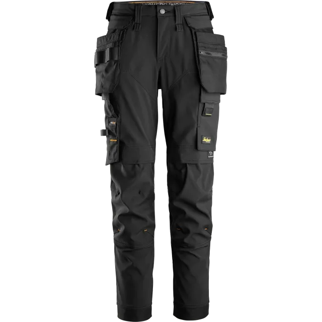 SNICKERS WORKWEAR naiste Softshell tööpüksid eemaldatavate ripptaskutega, Must
