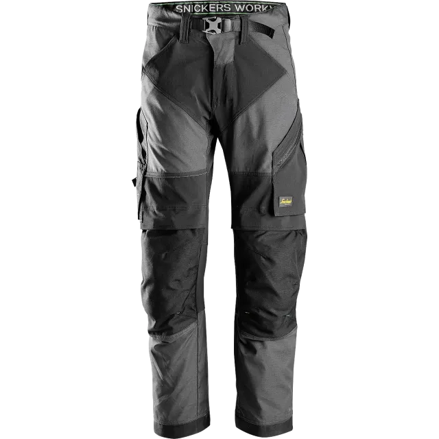 SNICKERS WORKWEAR FlexiWork -työhousut, Teräksenharmaa / Musta