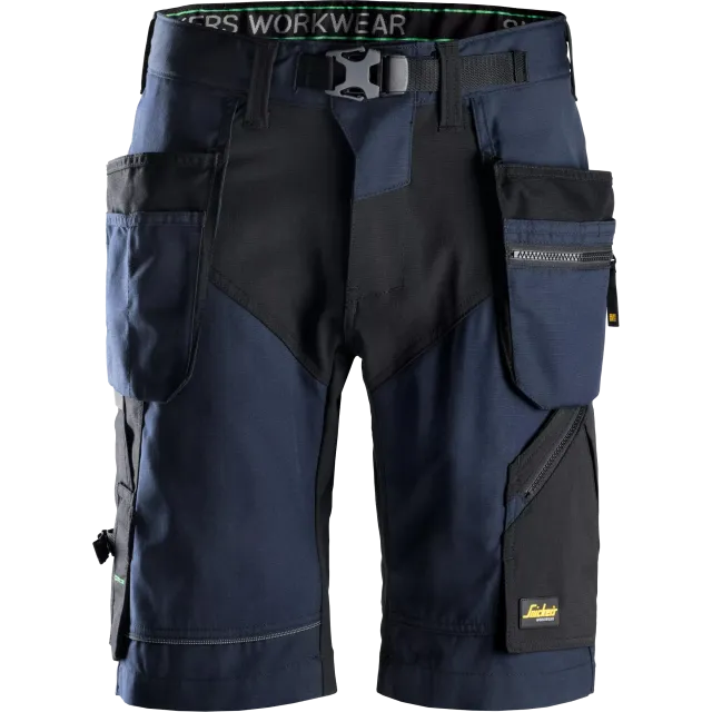 SNICKERS WORKWEAR FlexiWork -työshortsit riipputaskuilla, Laivastonsininen / Musta