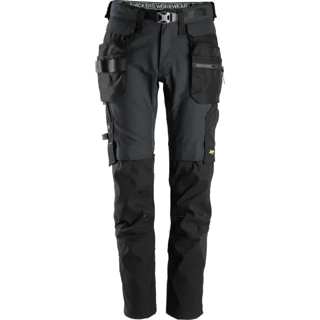 SNICKERS WORKWEAR FlexiWork tööpüksid 3.0, eemaldatavate ripptaskutega, Terashall / Must