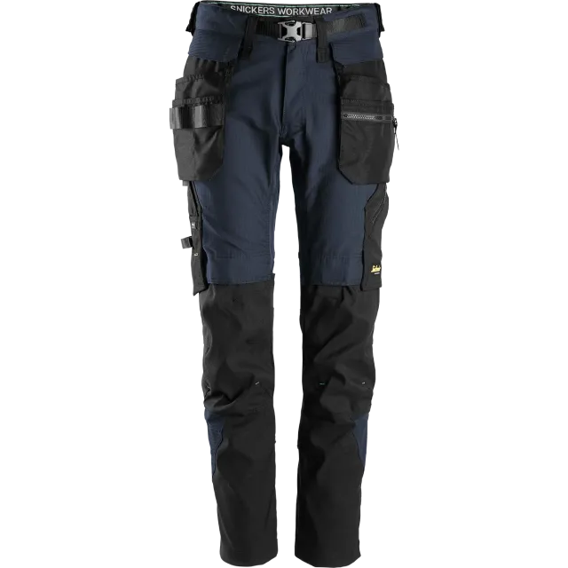 SNICKERS WORKWEAR FlexiWork tööpüksid 3.0, eemaldatavate ripptaskutega, Mereväesinine / Must
