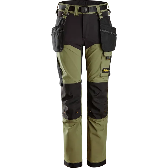 SNICKERS WORKWEAR Softshell püksid lastele, Khakiroheline / Must