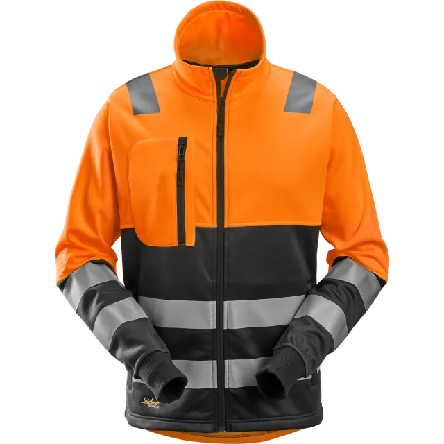 SNICKERS WORKWEAR AllroundWork Hi-Vis fliis klass 2, Kõrgnähtav oranž / Must