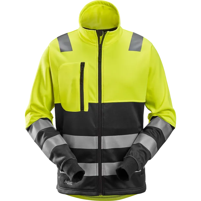SNICKERS WORKWEAR AllroundWork Hi-Vis fliis klass 2, Kõrgnähtav kollane / Must