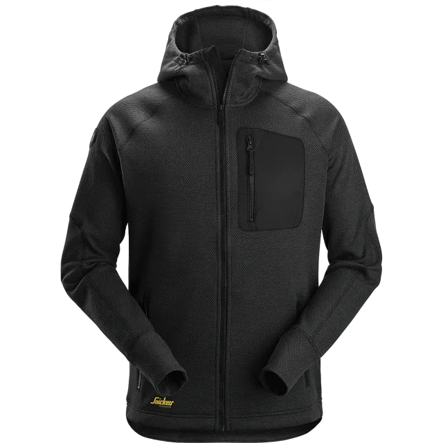 SNICKERS WORKWEAR FlexiWork fliispusa kapuutsiga, Must