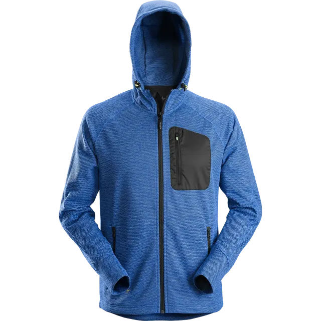 SNICKERS WORKWEAR FlexiWork fliispusa kapuutsiga, Sinine / Must
