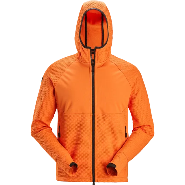 SNICKERS WORKWEAR lukuga ja kapuutsiga pusa, Soe oranž
