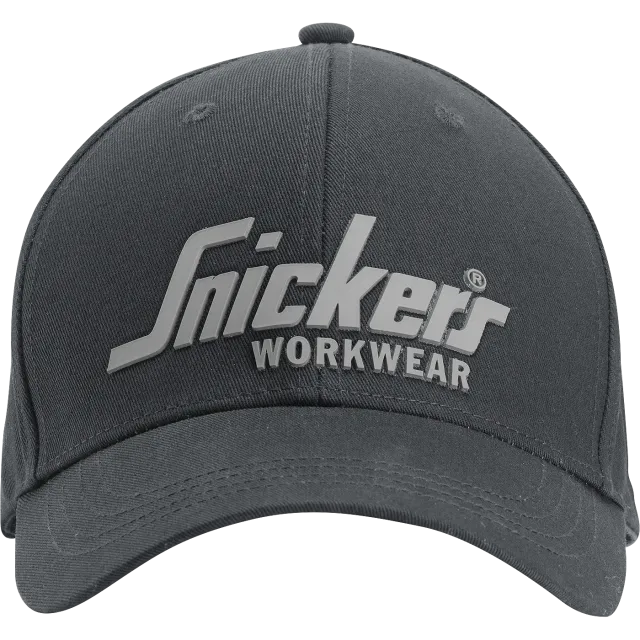 SNICKERS WORKWEAR logollinen lippalakki, Teräksenharmaa / Musta