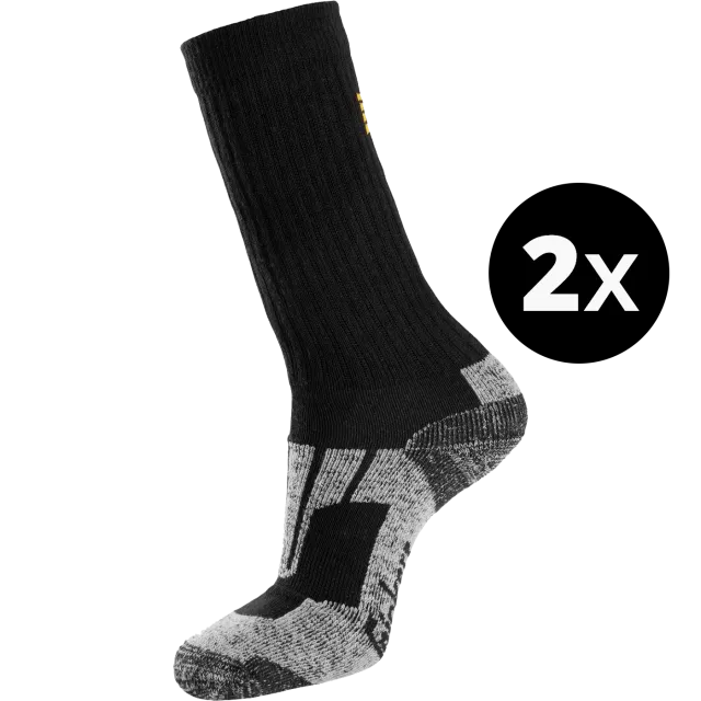 SNICKERS WORKWEAR Zero-Waste pikad töösokid (2-pakk), Must / Alumiiniumhall