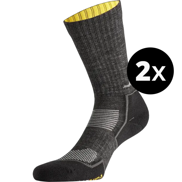 SNICKERS WORKWEAR Wool Cordura® töösokid, 2 paari, Antratsiithall melanž / Must