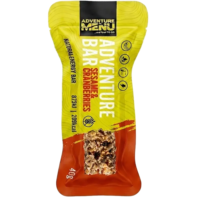 ADVENTURE MENU seesami-jõhvika energiabatoon, 40 g – 15 aastat
