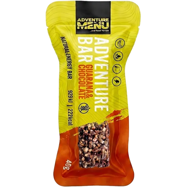 ADVENTURE MENU guaraana-šokolaadi energiabatoon, 40 g – 15 aastat