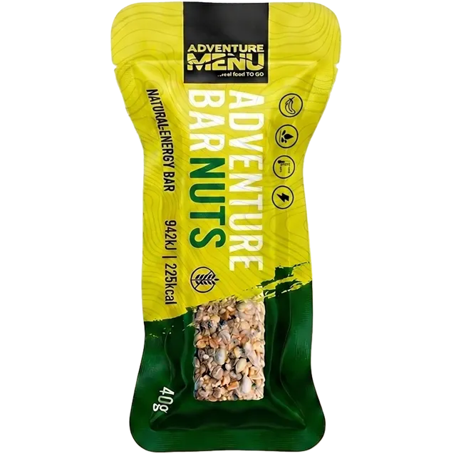 ADVENTURE MENU pähkli energiabatoon, 40 g – 15 aastat